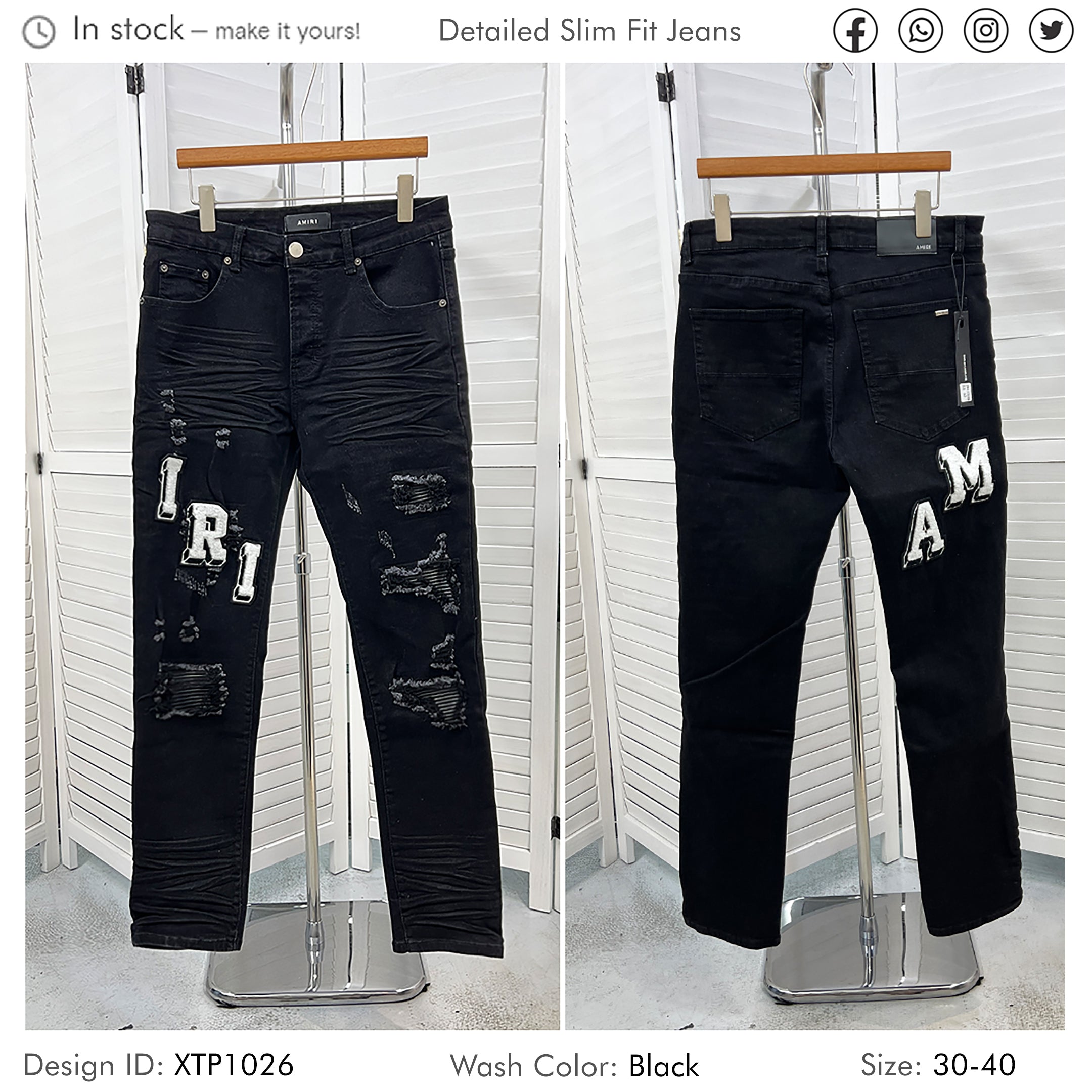 Streetwear Designers Ripped Men Jeans with Patch