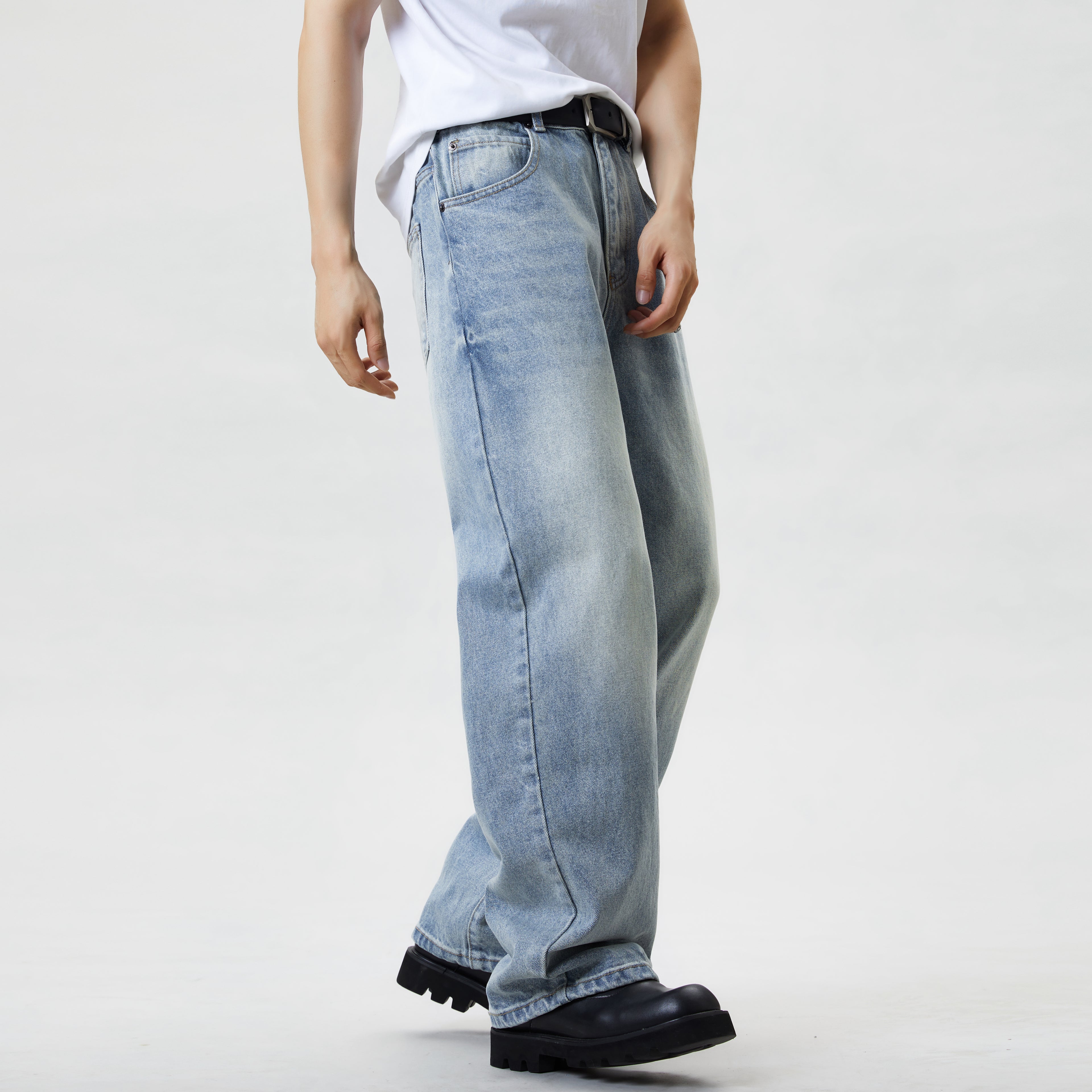 Loose Fit Casual Street Style Baggy Light Washed Jeans