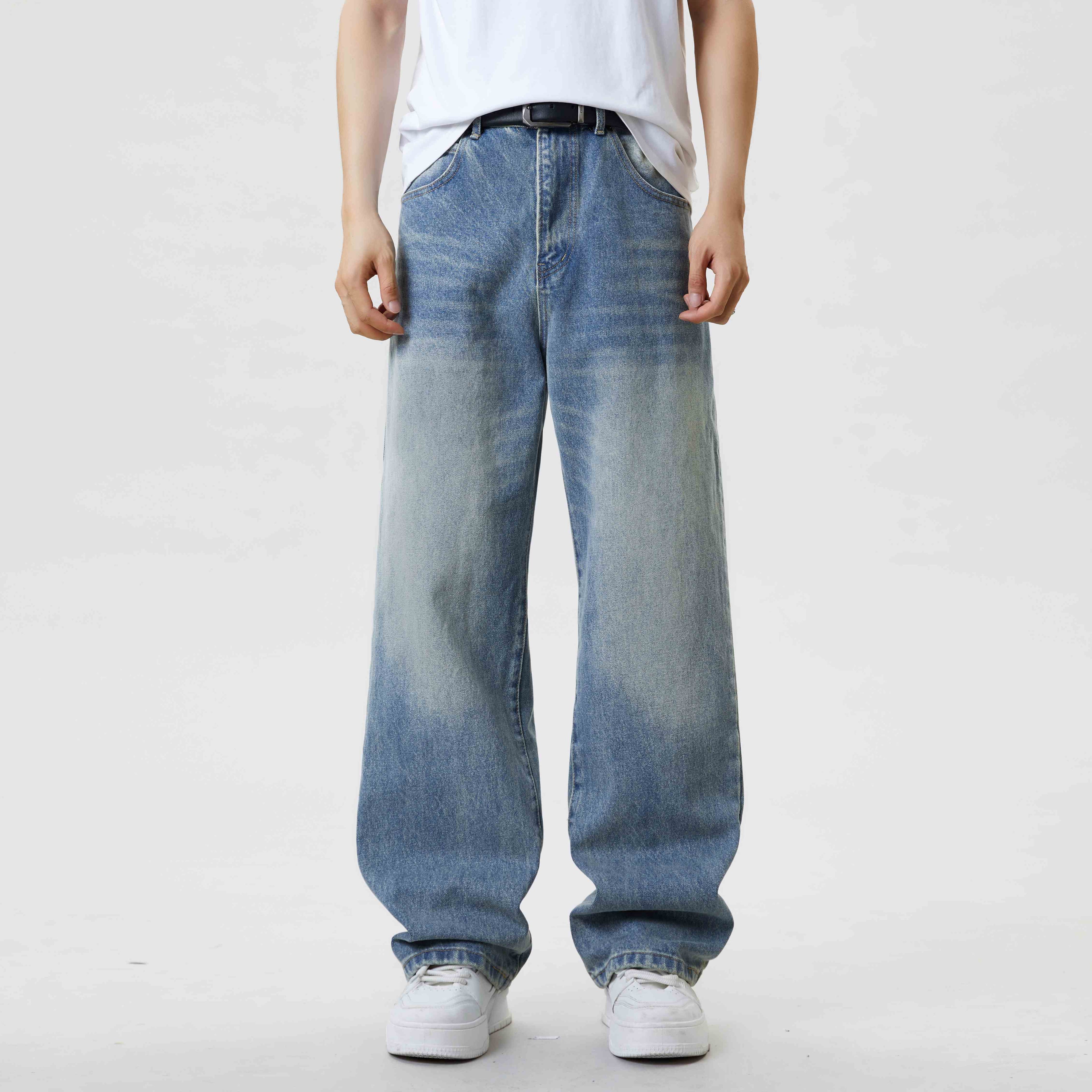 Men's Baggy Jeans – Vintage Wash, Relaxed Fit for Effortless Style