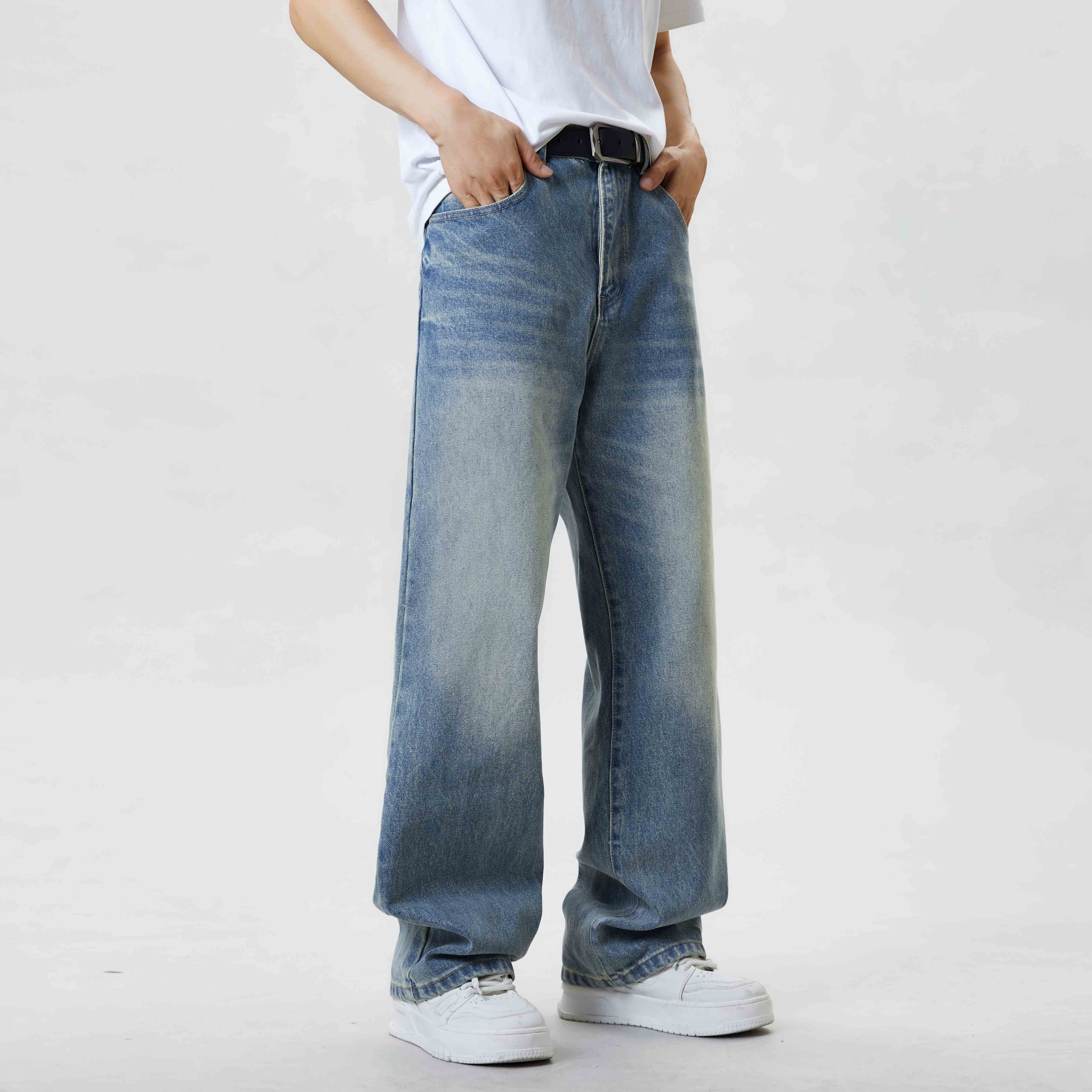 Men's Baggy Jeans – Vintage Wash, Relaxed Fit for Effortless Style
