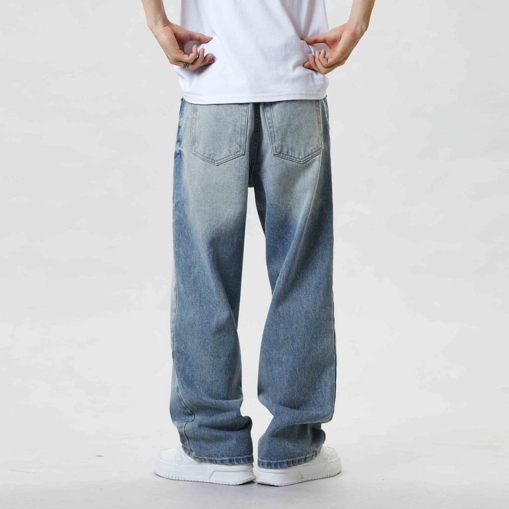 Men's Baggy Jeans – Vintage Wash, Relaxed Fit for Effortless Style