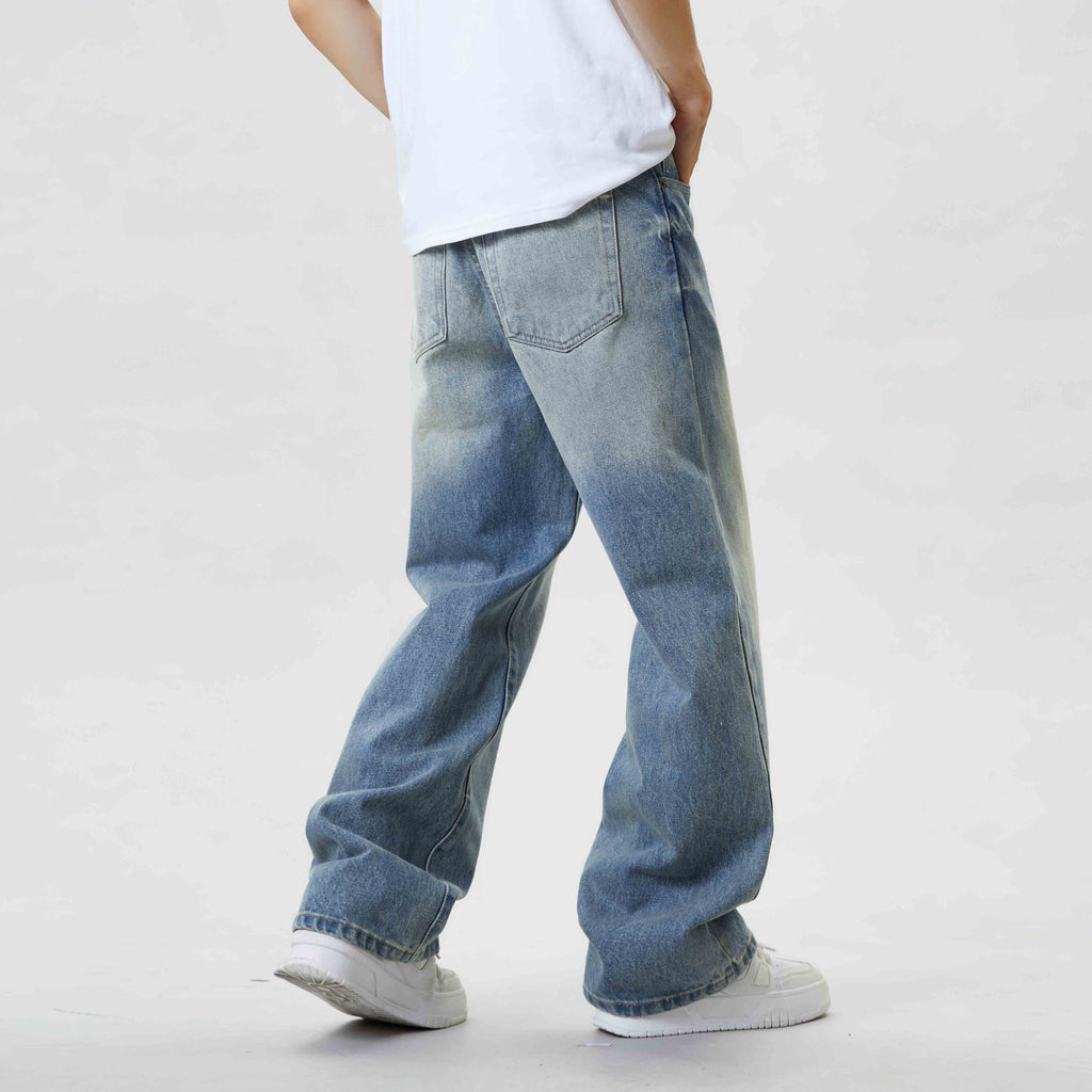 Men's Baggy Jeans – Vintage Wash, Relaxed Fit for Effortless Style