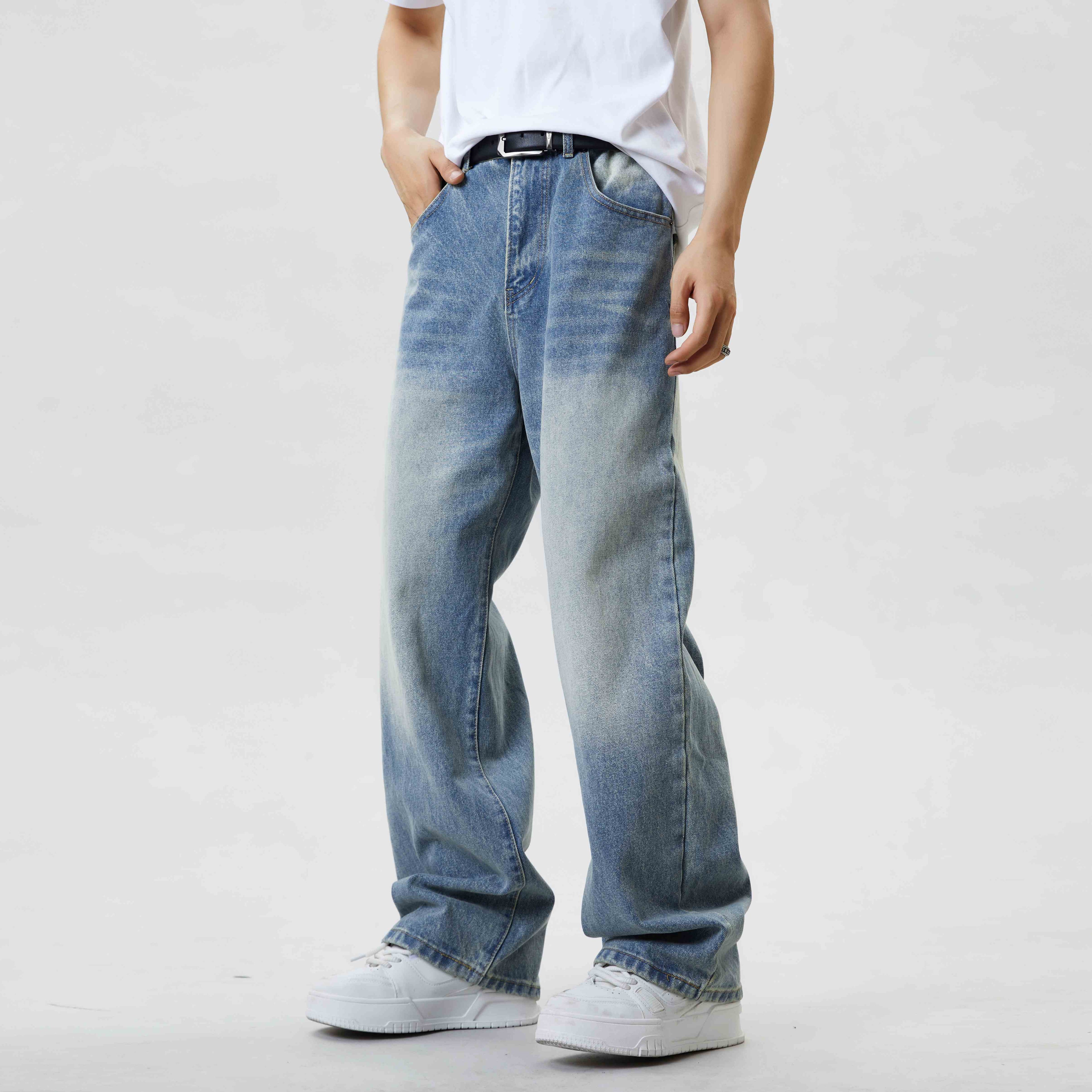 Men's Baggy Jeans – Vintage Wash, Relaxed Fit for Effortless Style