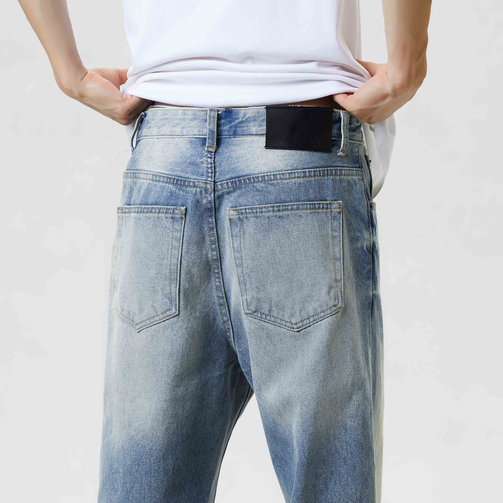 Men's Baggy Jeans – Vintage Wash, Relaxed Fit for Effortless Style