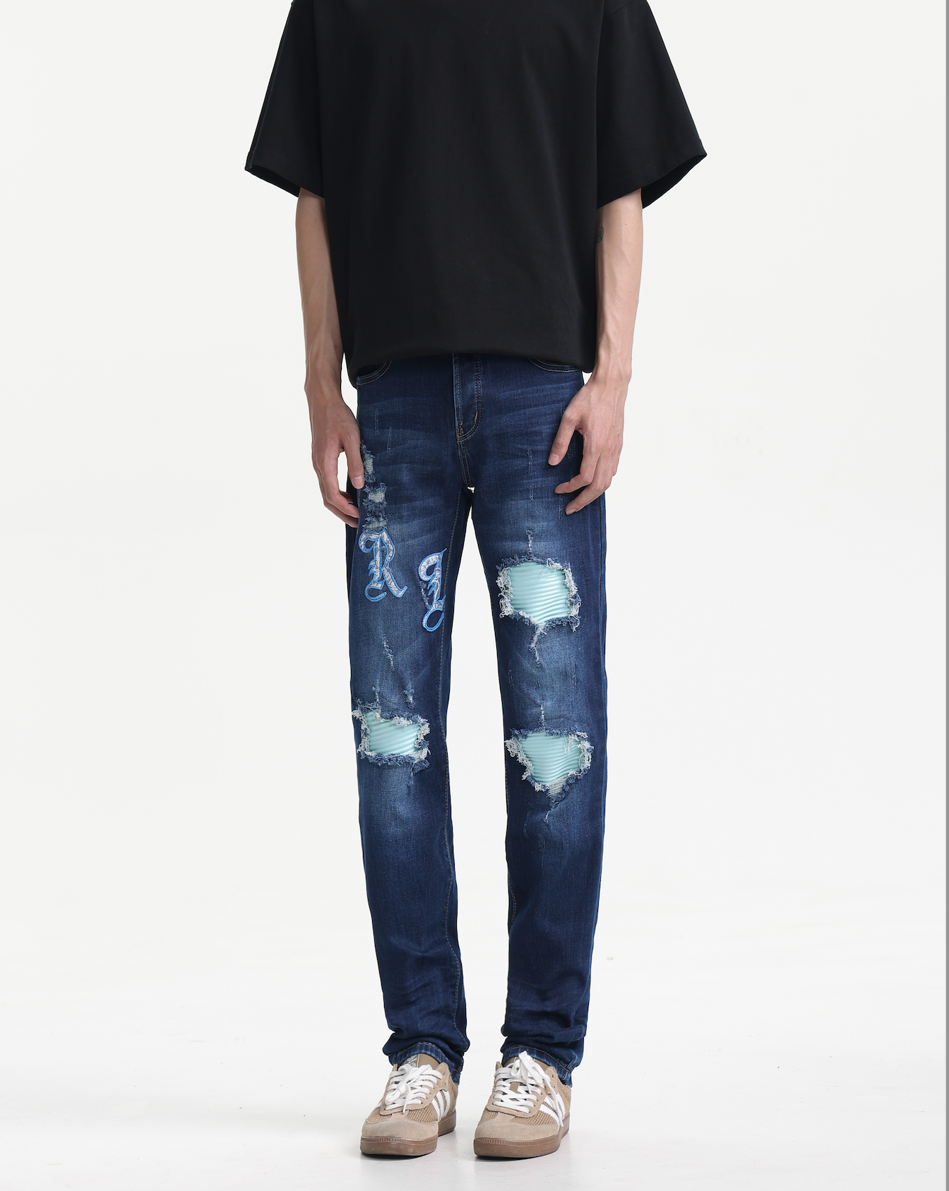 Patches Streetwear Slim Fit Jeans