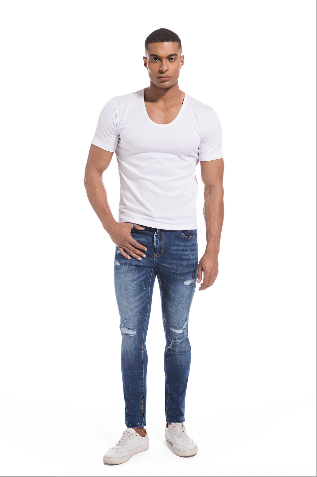 Must-Have Slim Fit Ripped Blue Jeans | Edgy & Trendy Distressed Denim