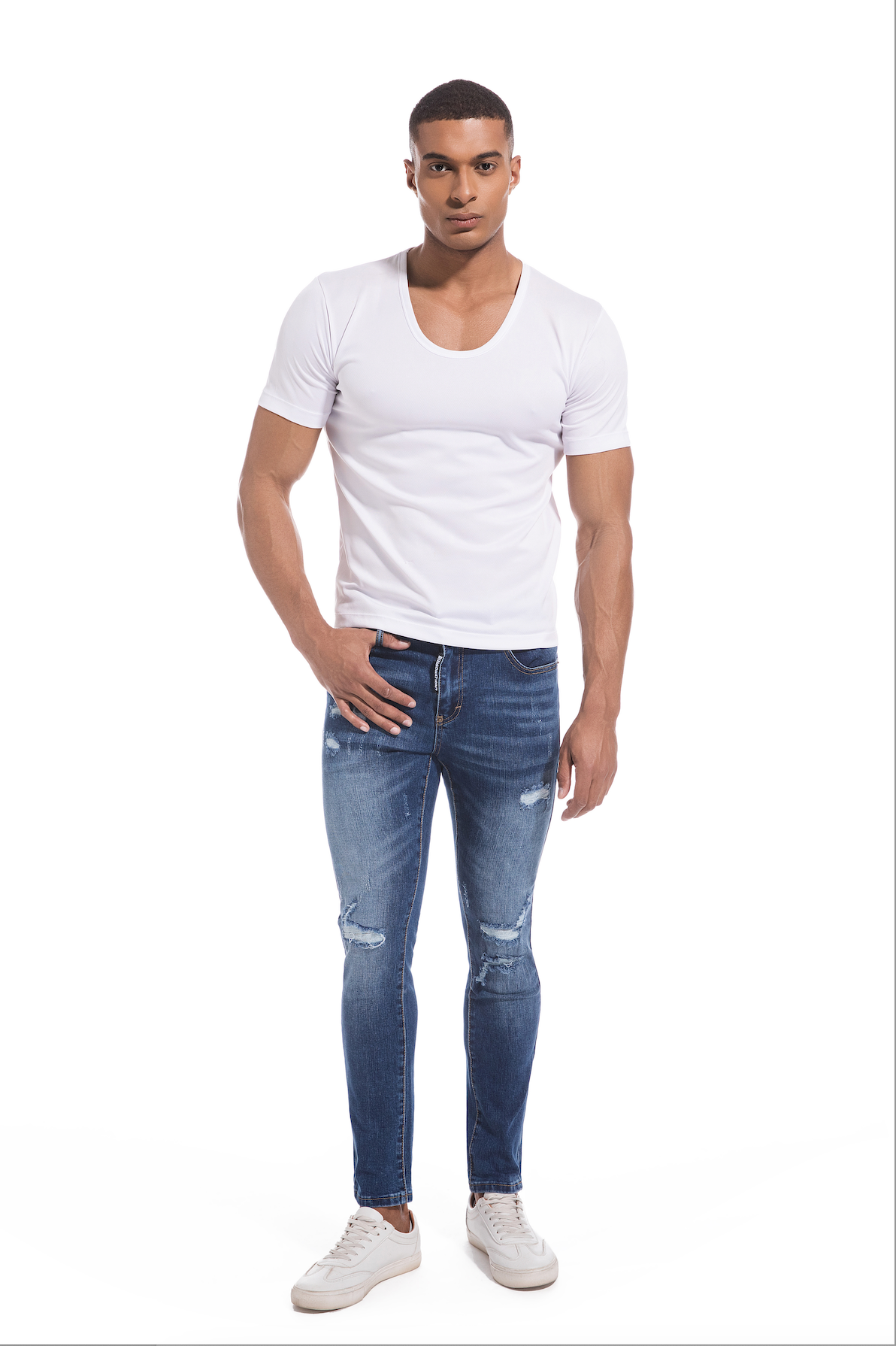 Must-Have Slim Fit Ripped Blue Jeans | Edgy & Trendy Distressed Denim