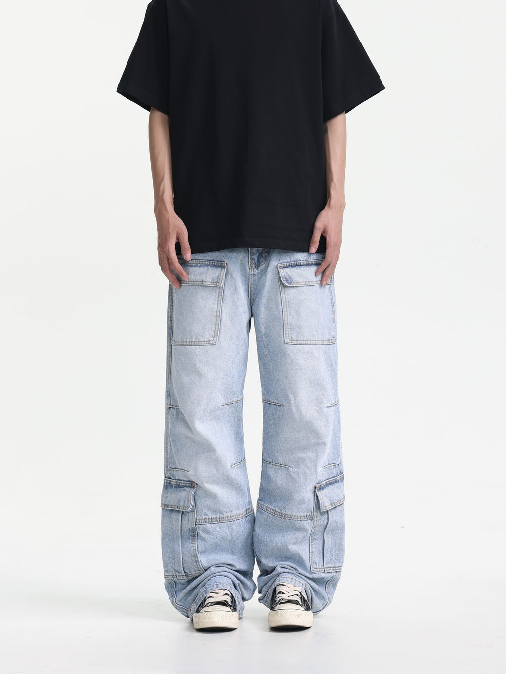 Light Blue Utility Cargo Jeans
