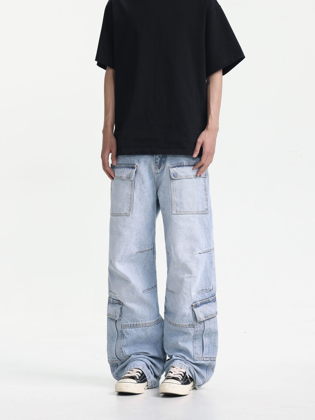 Light Blue Utility Cargo Jeans