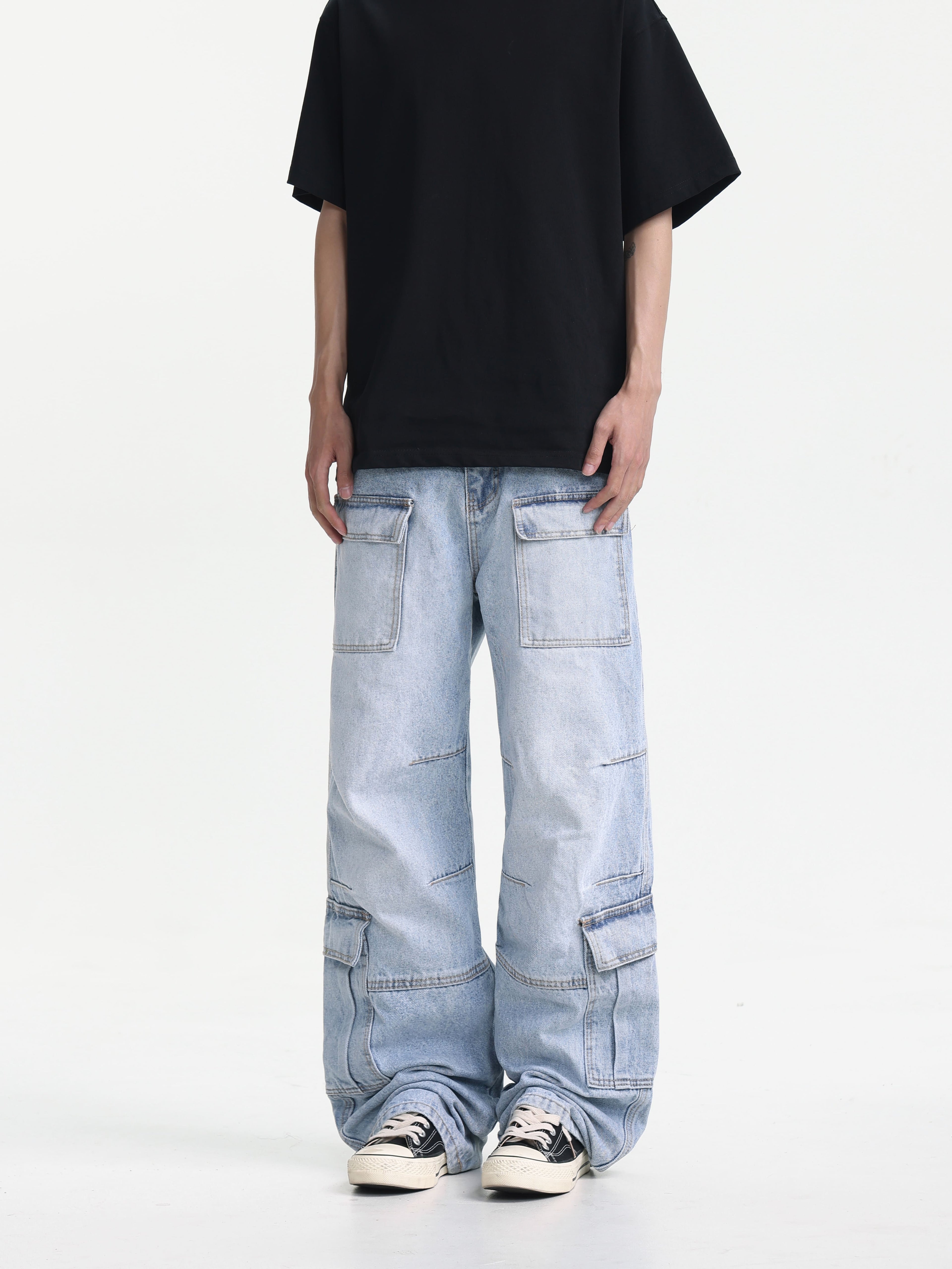 Light Blue Utility Cargo Jeans