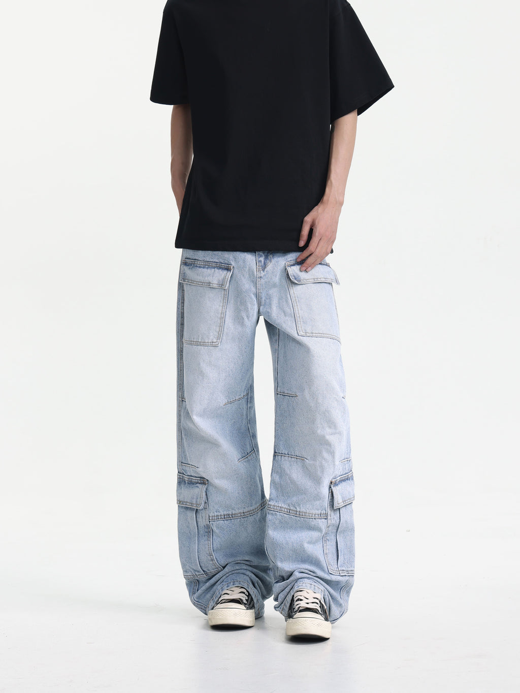 Light Blue Utility Cargo Jeans