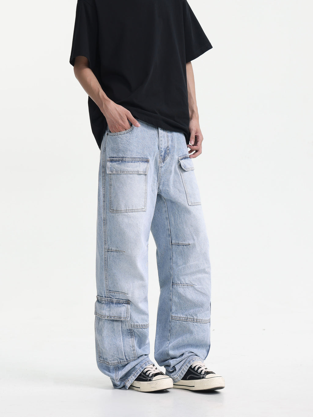 Light Blue Utility Cargo Jeans