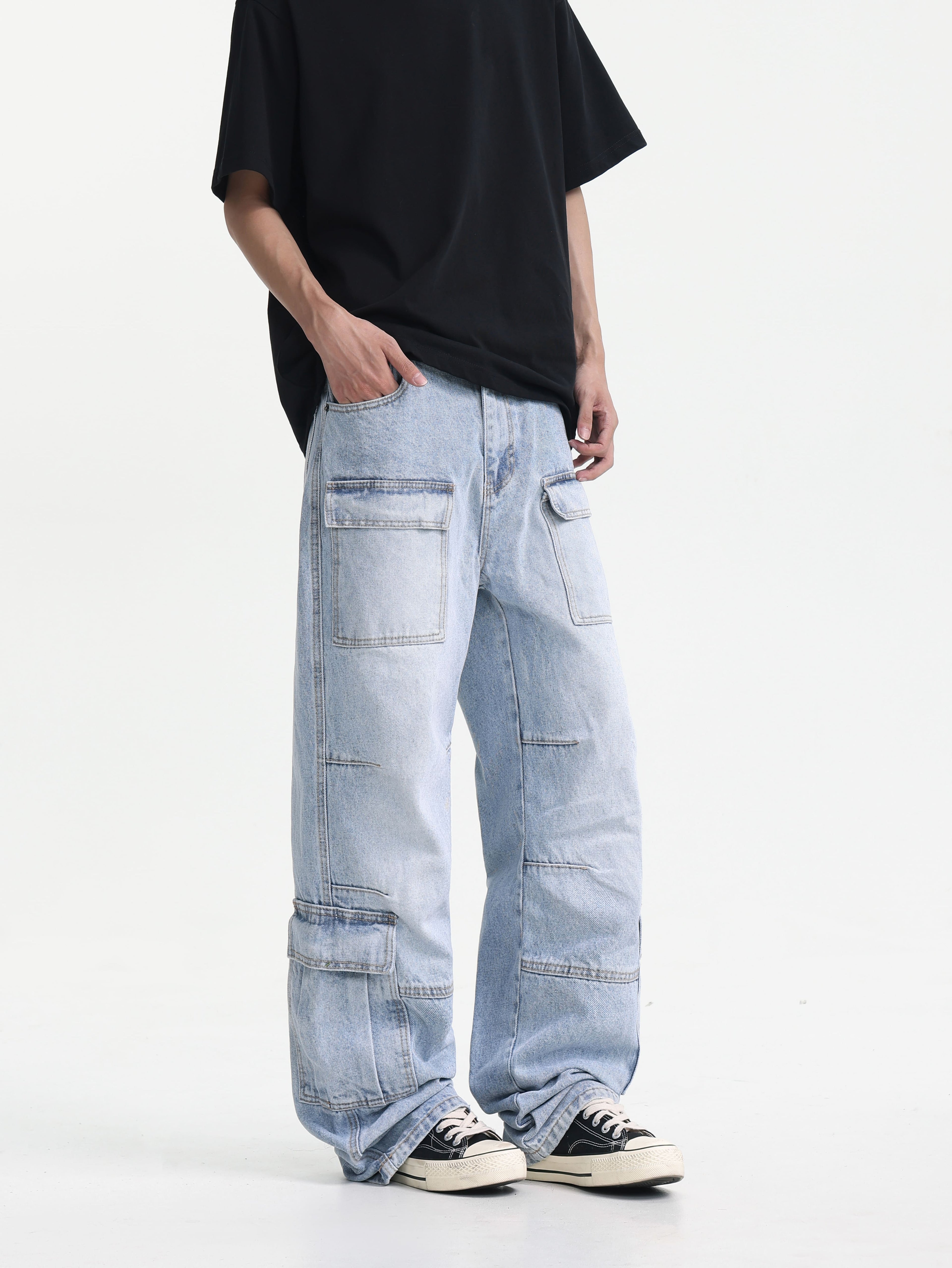 Light Blue Utility Cargo Jeans