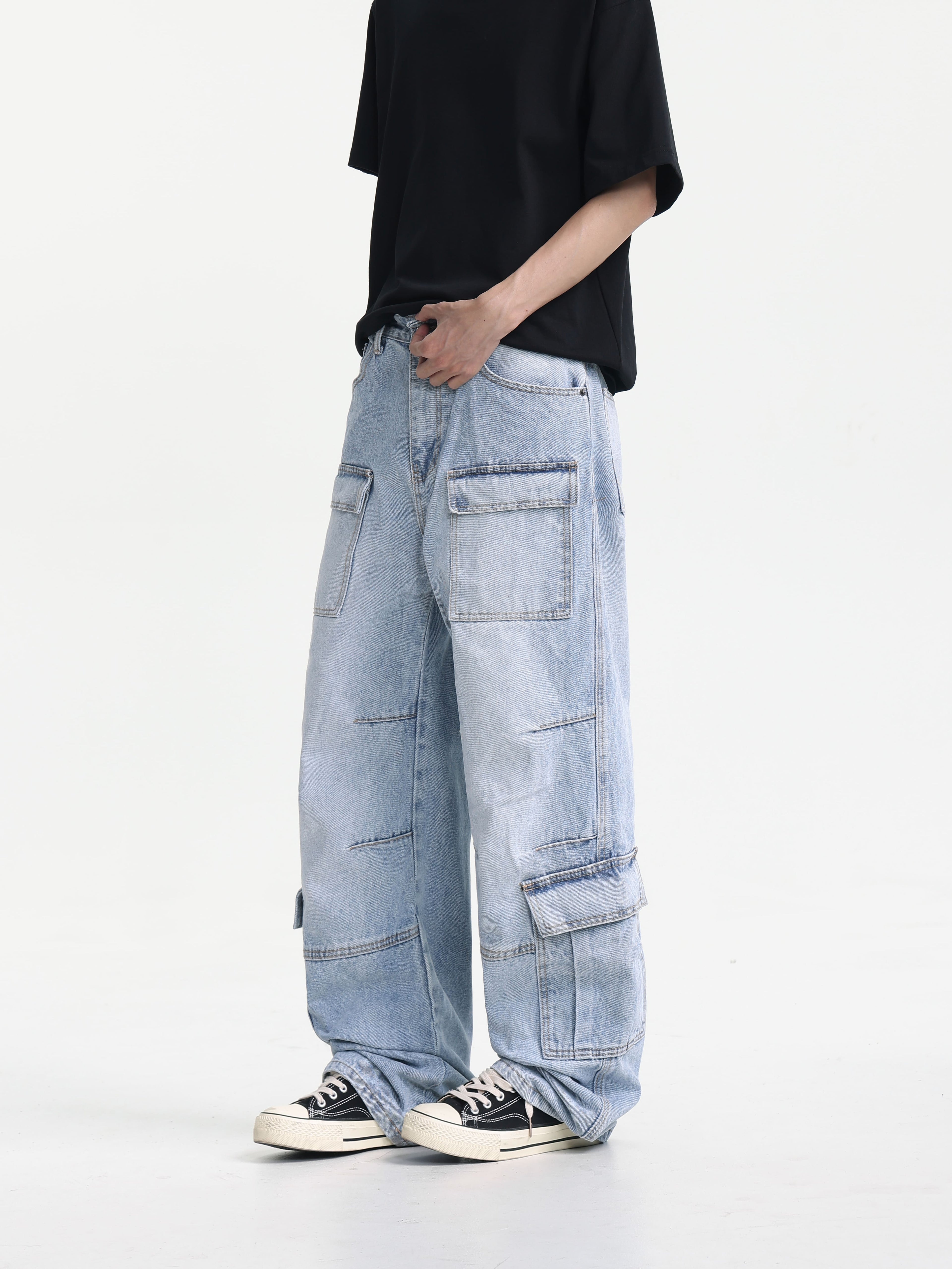 Light Blue Utility Cargo Jeans
