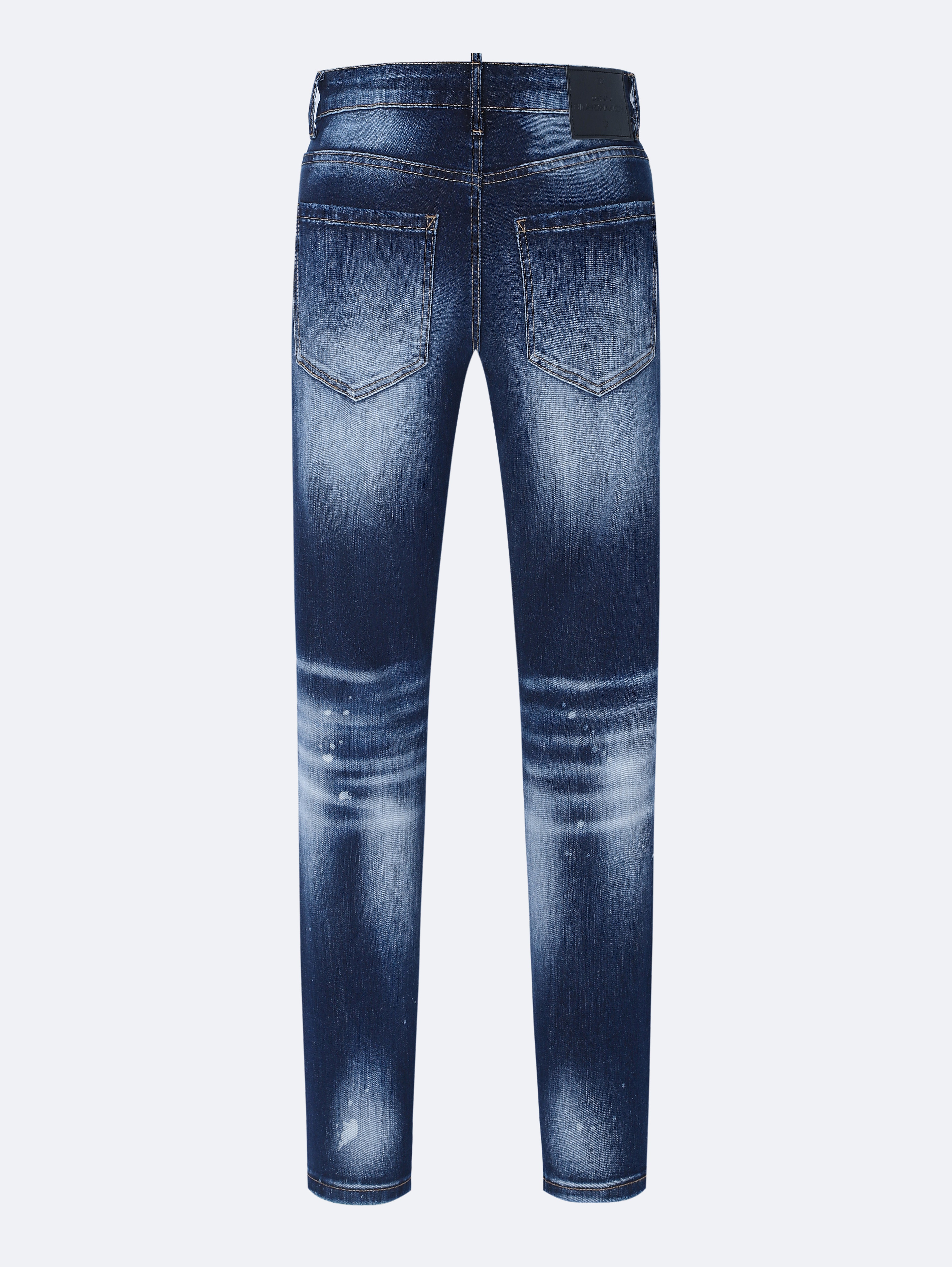 Slim Fit Stretchable Men’s Jeans with Bleach Dot Accents