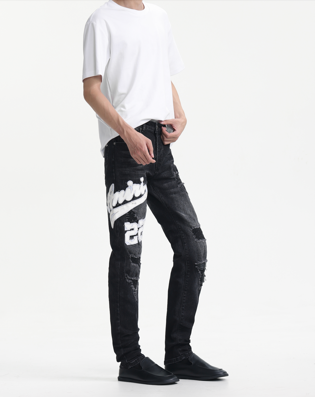 Patches Streetwear Slim Fit Jeans