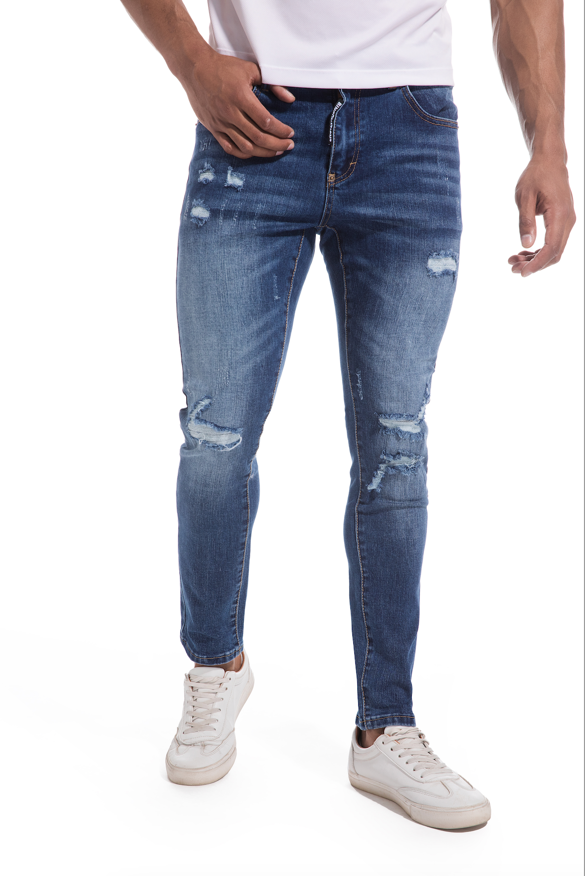 Must-Have Slim Fit Ripped Blue Jeans | Edgy & Trendy Distressed Denim