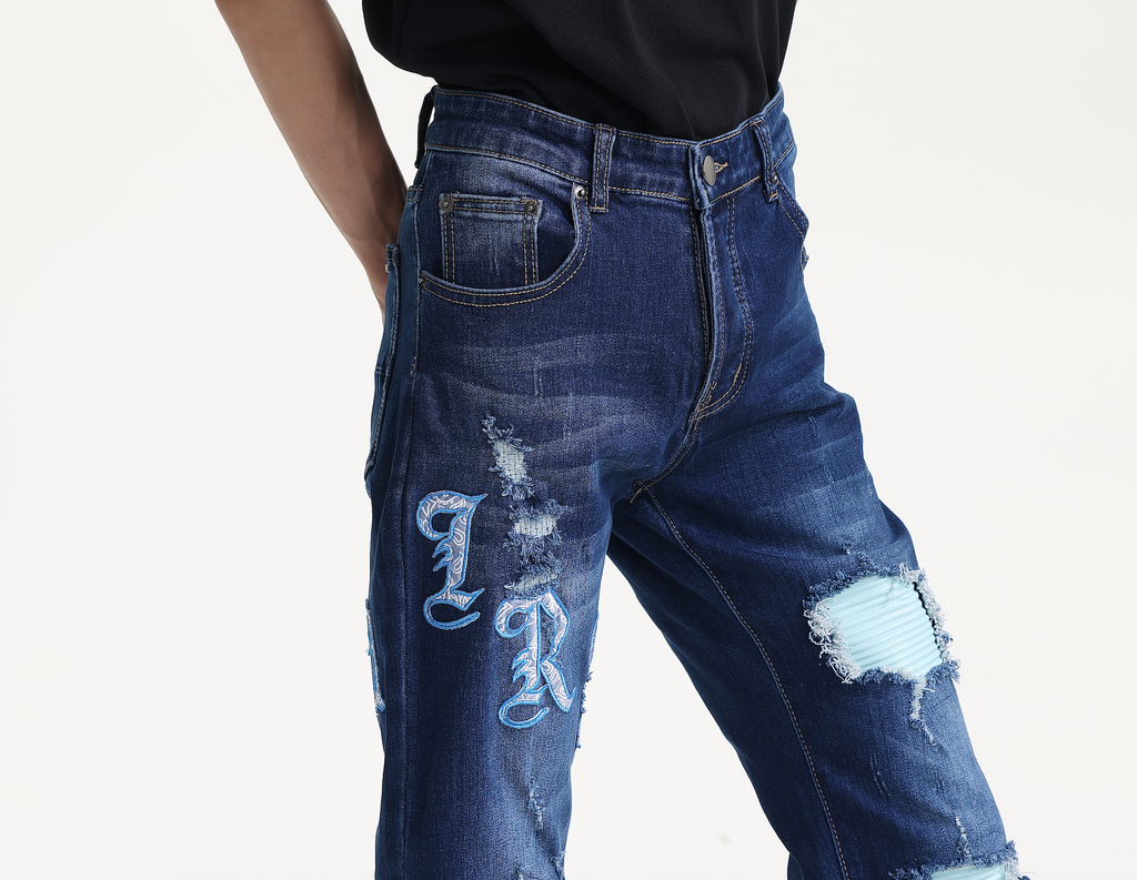 Patches Streetwear Slim Fit Jeans