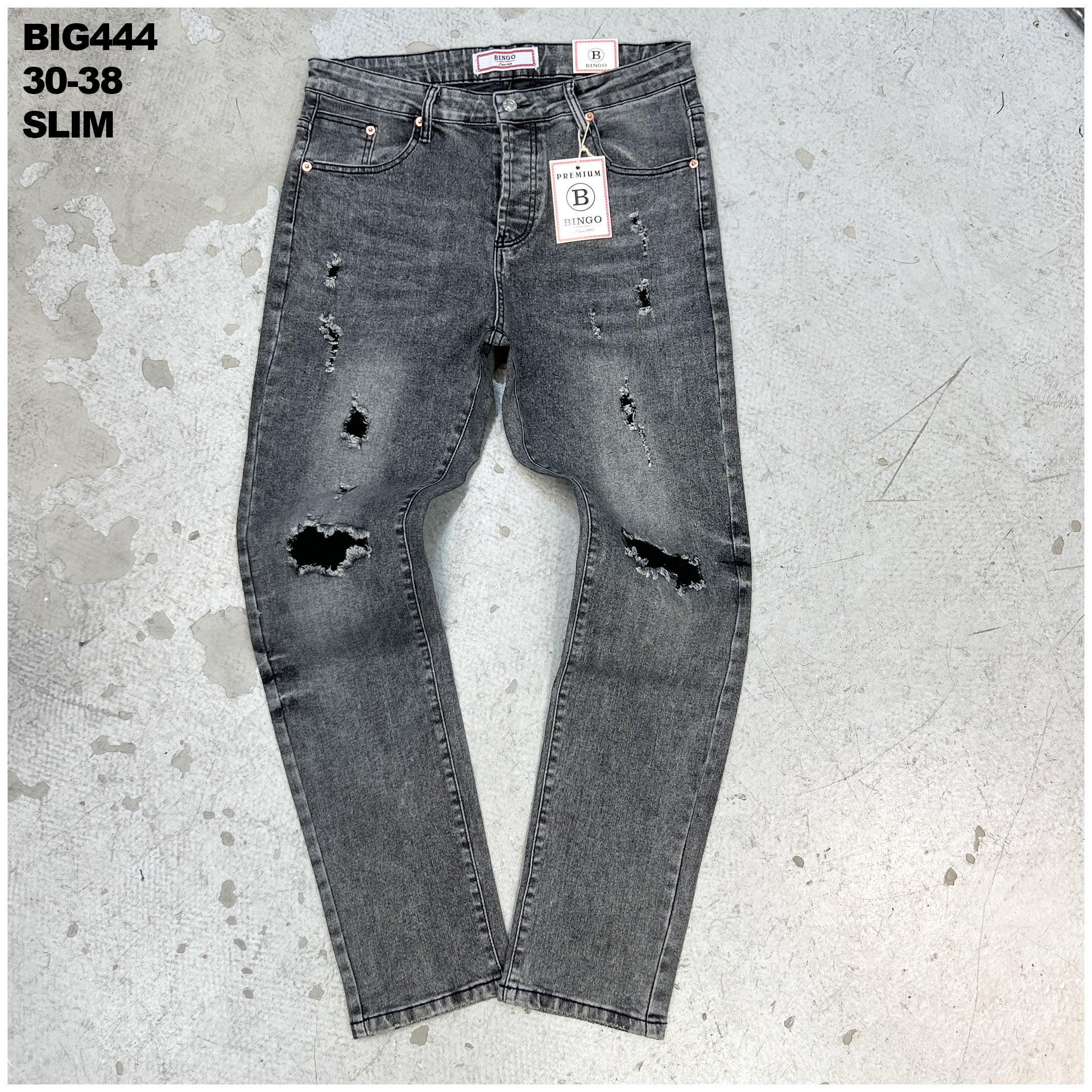 Ripped & Damaged Grey Jeans for Men