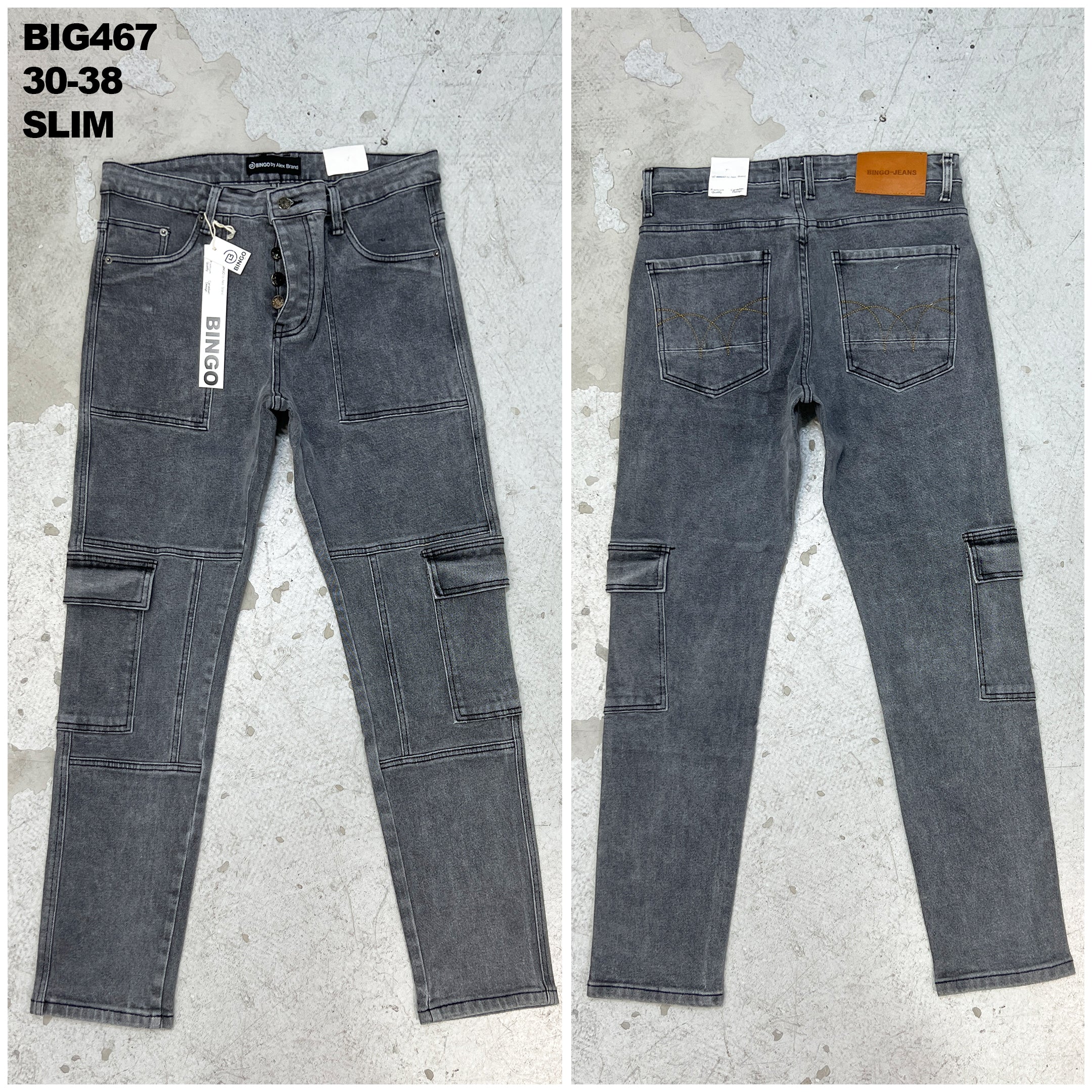Urban Grey Slim Fit Cargo Pants for Men
