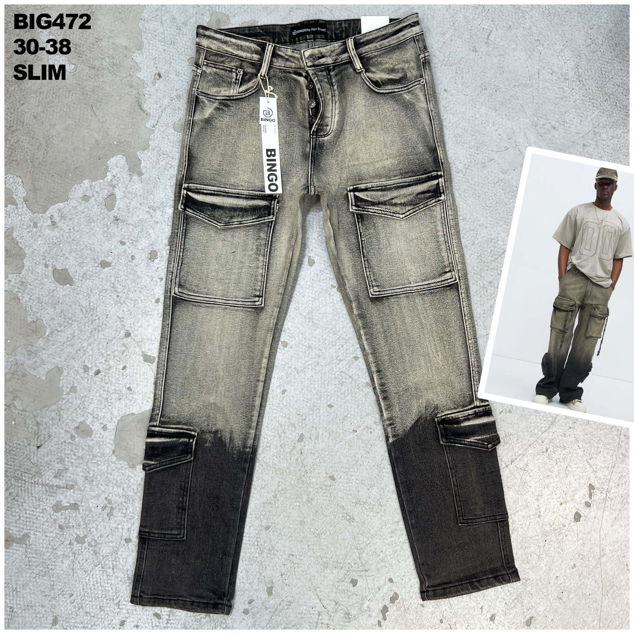 Streetwear Fashion Cargo Jeans Multi Pockets| Size 30-38