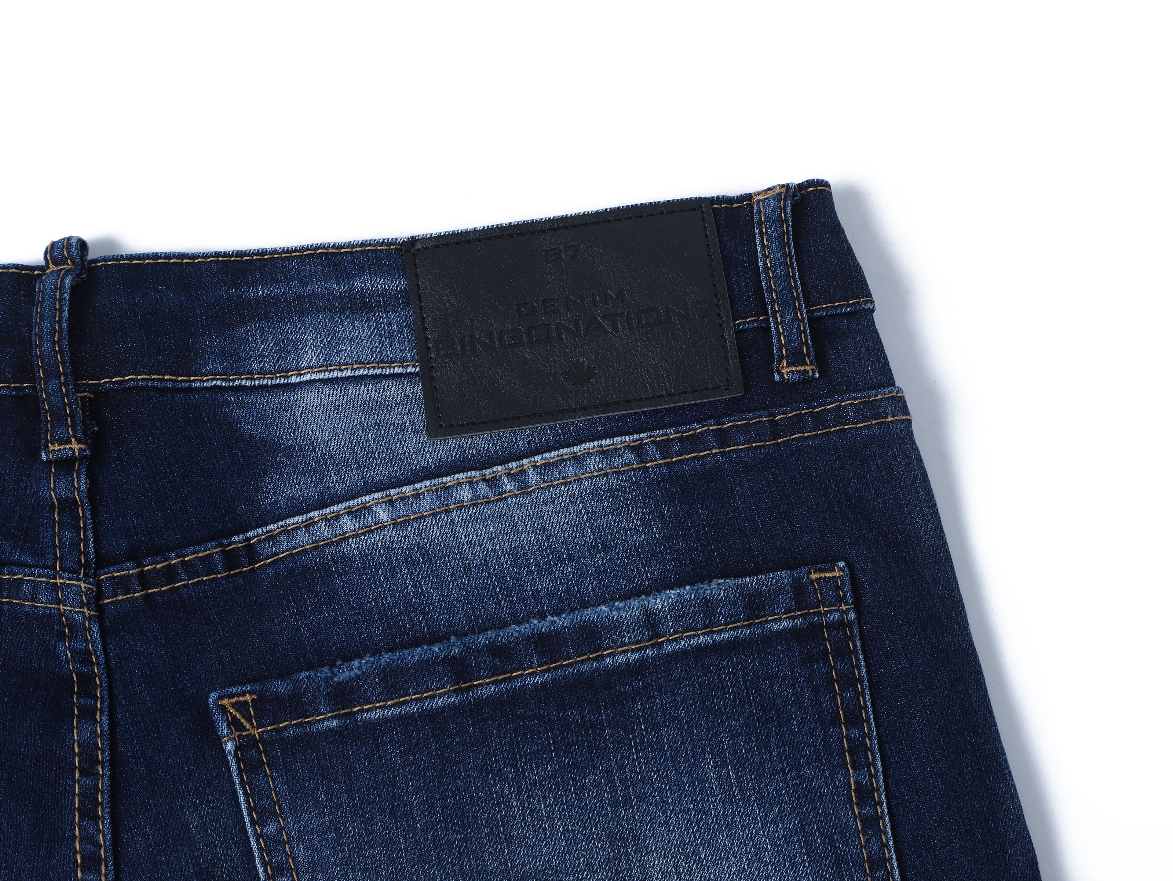 Slim Fit Stretchable Men’s Jeans with Bleach Dot Accents
