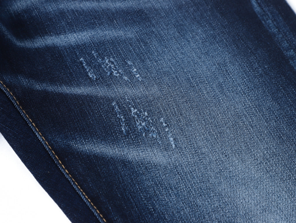 Men’s Stretch Slim Fit Blue Jeans | Heavy Wash & Distressed