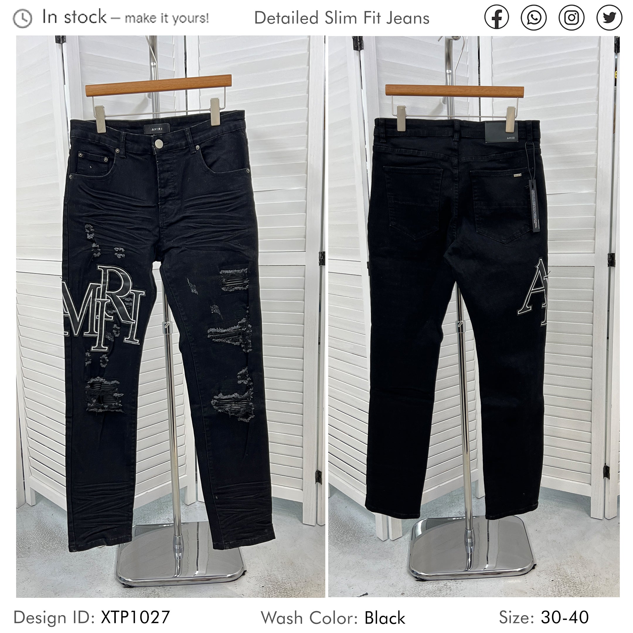 Streetwear Designers Ripped Men Jeans with Patch