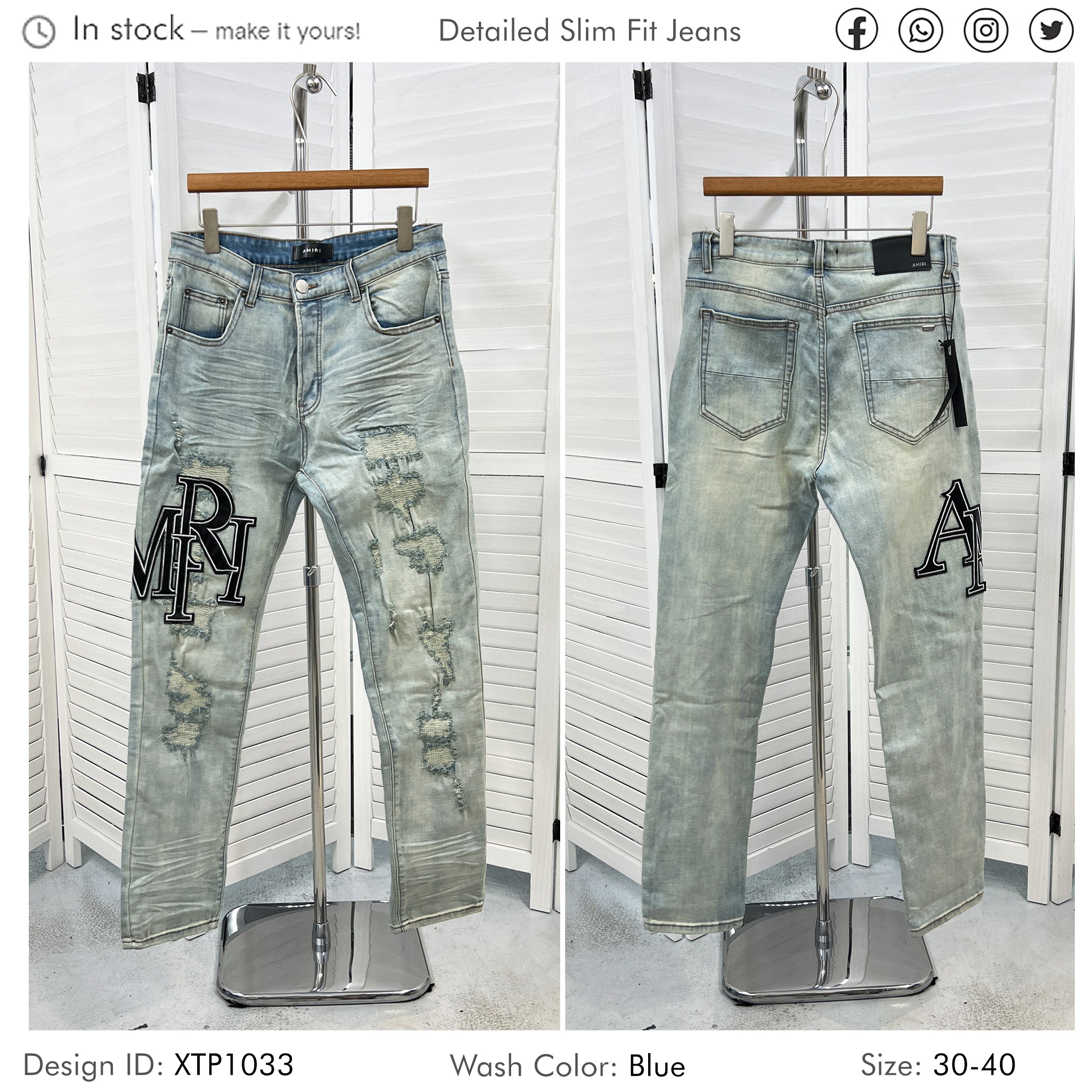 Streetwear Designers Ripped Men Jeans Light Washed