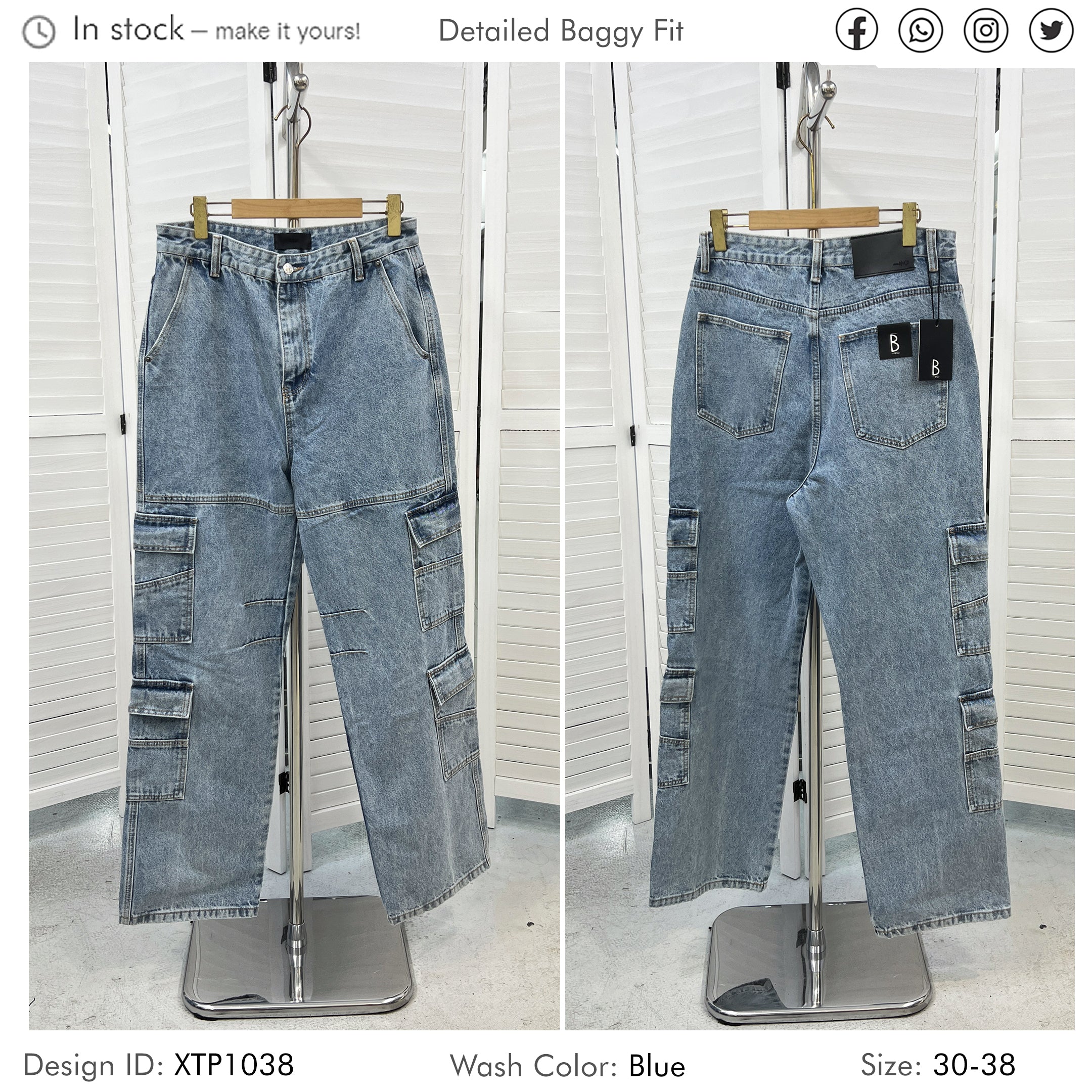 Street Style Baggy Cargo Jeans – Men’s Urban Wear