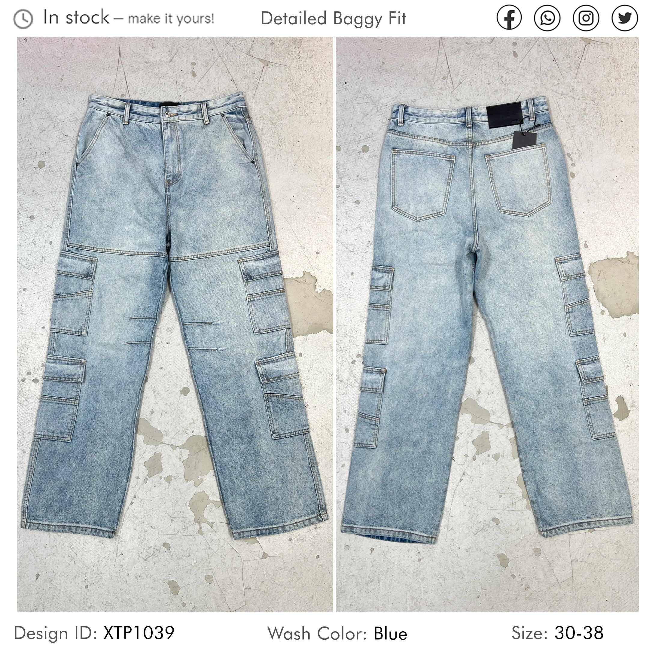 Men’s Urban Baggy Fit Cargo Jeans